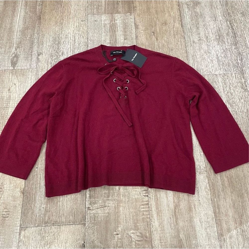 New The Kooples Cashmere & Wool Lace-Up Sweater XS